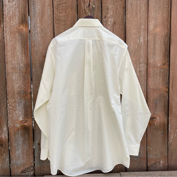 STAFFORD‎ Men’s Cream Button Down Long Sleeve Dress Shirt Size 17 36-37 - Picture 9 of 10